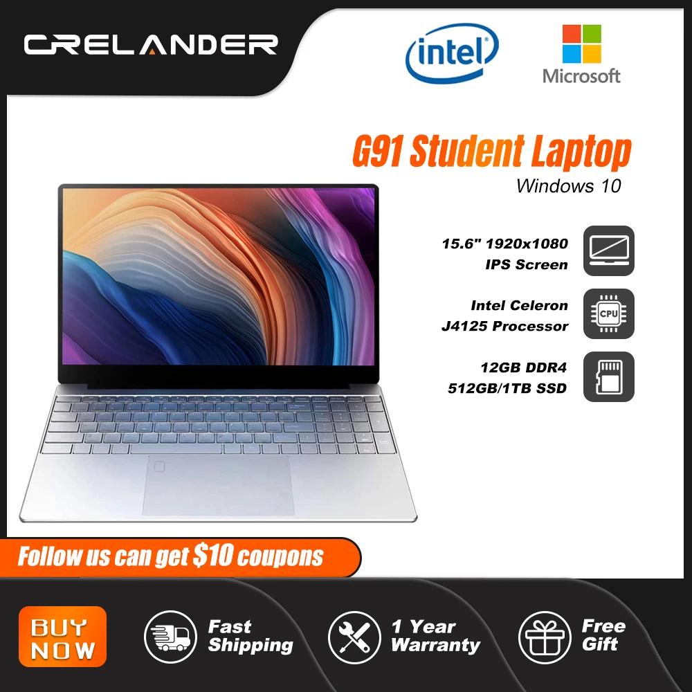 CRELANDER ޴ Ʈ ǻ PC, 15.6 ġ, 12GB RAM, 128GB, 256GB, 512GB, 1TB SSD,  J4125,  10